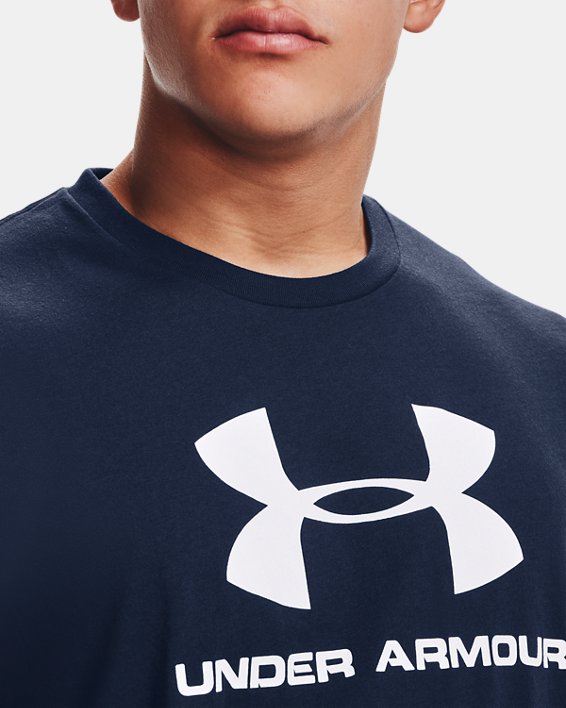 Haut à manches courtes UA Sportstyle Logo pour homme, Blue, pdpMainDesktop image number 4